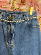 Chanel 2023 Jeans with Leather Details Blue Sz. 32 DE (34 FR)