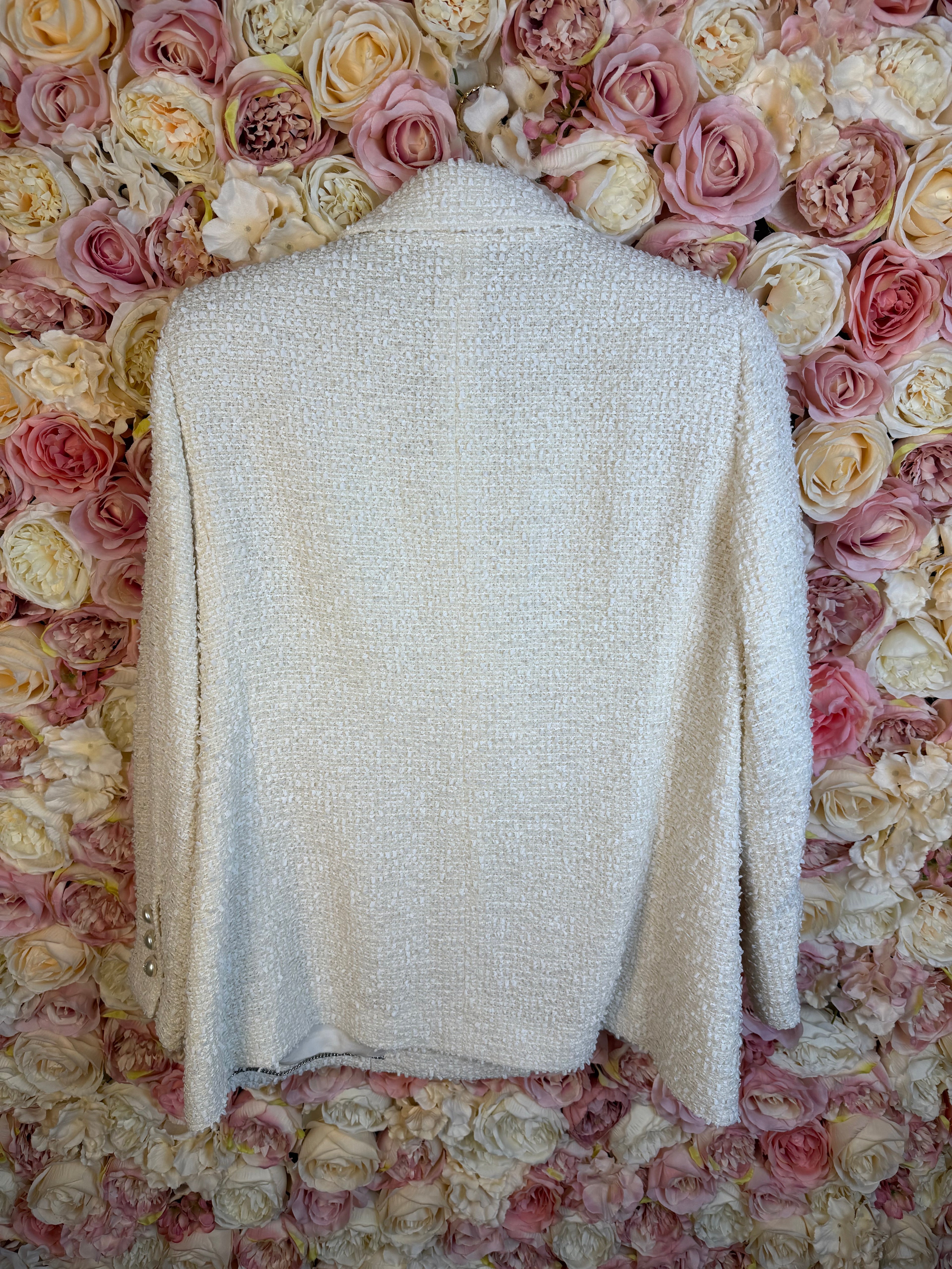 Chanel 19C La Pausa Tweed Blazer White Sz. 44 DE (46 FR)