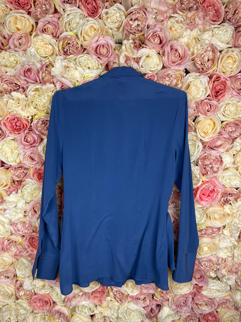 Walter Voulaz Silk Blouse Light Blue Sz. 38 DE