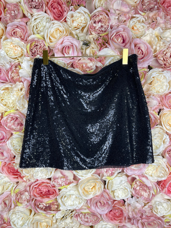 Haute Hippie Skirt Black Sequins Sz. S