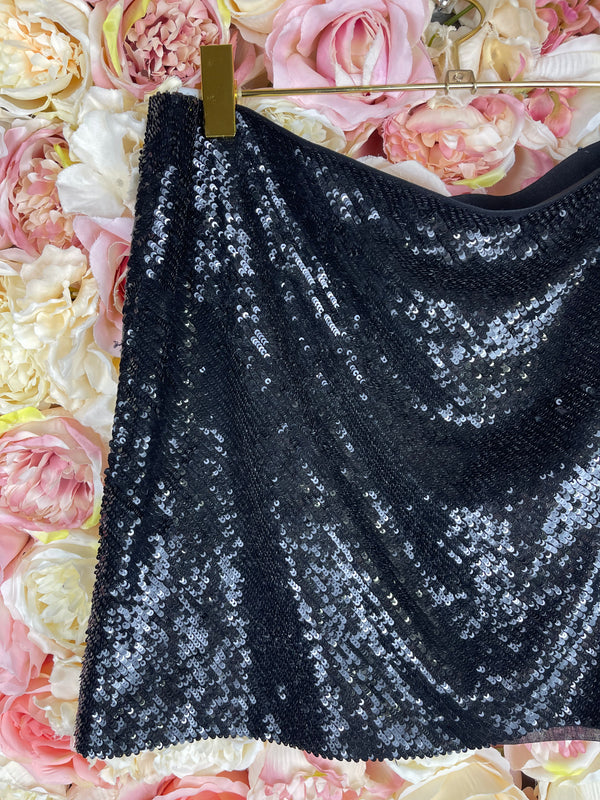 Haute Hippie Skirt Black Sequins Sz. S