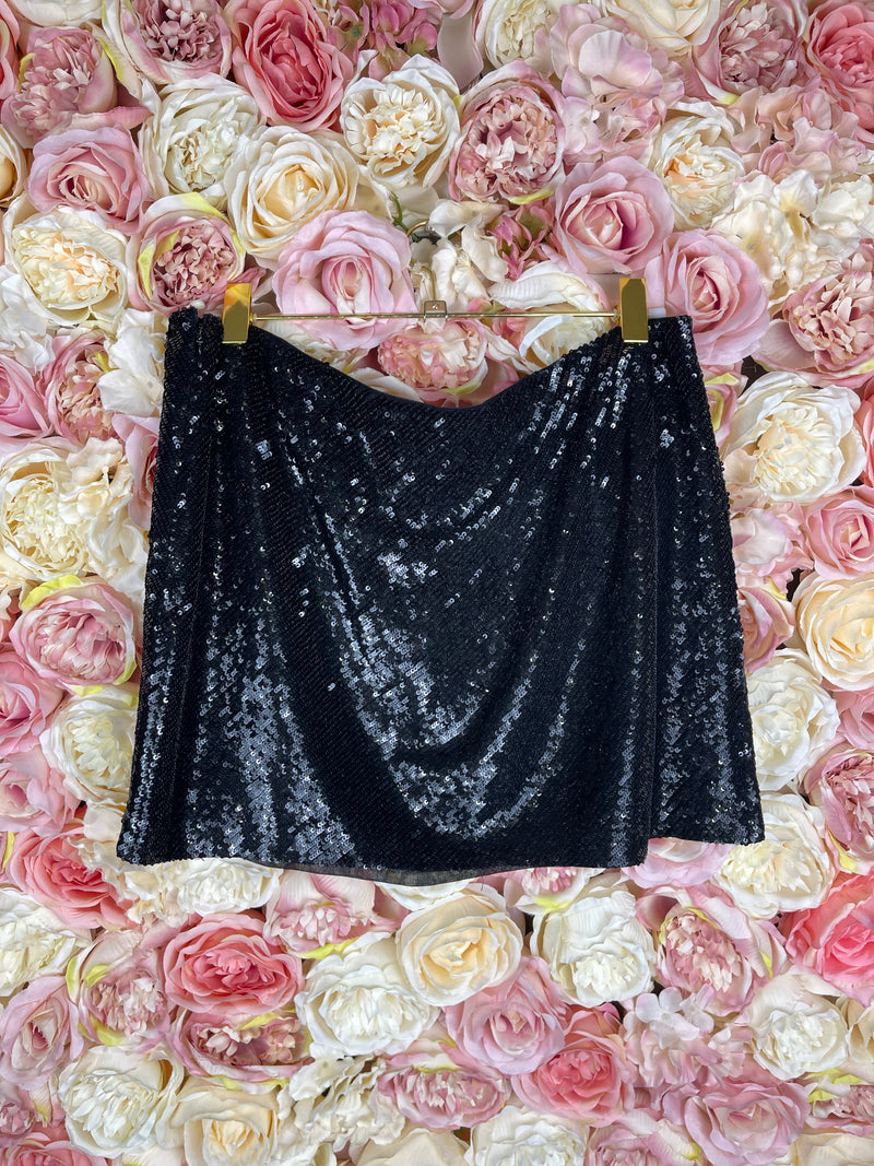 Haute Hippie Skirt Black Sequins Sz. S
