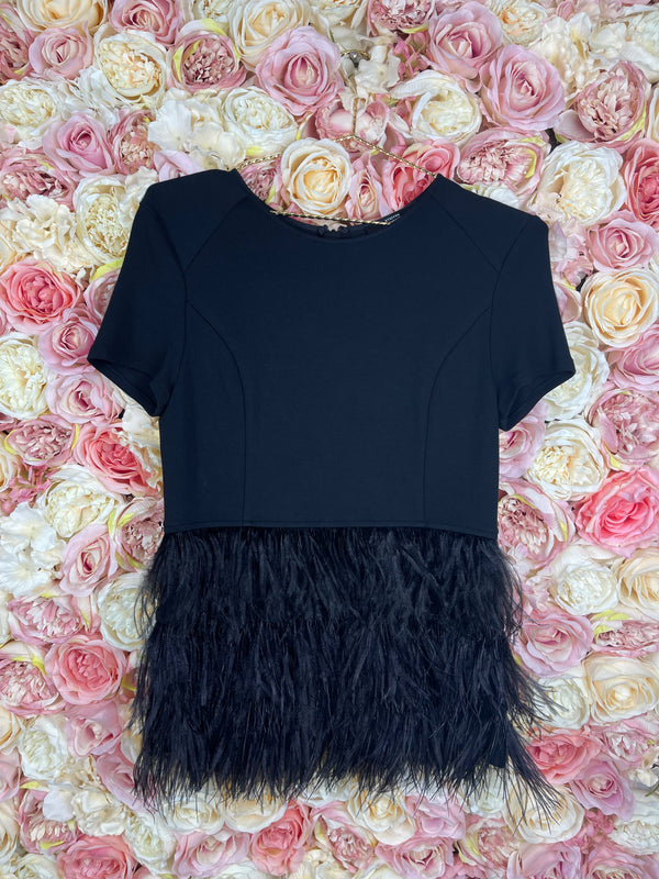 Steffen Schraut Top Black with Feathers Sz. 34 DE