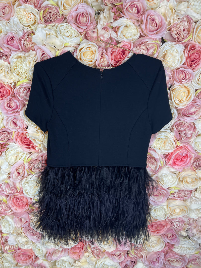 Steffen Schraut Top Black with Feathers Sz. 34 DE