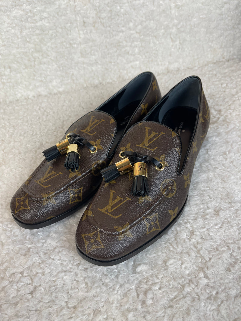 Louis Vuitton Loafers Brown Monogram Sz. 37 EU