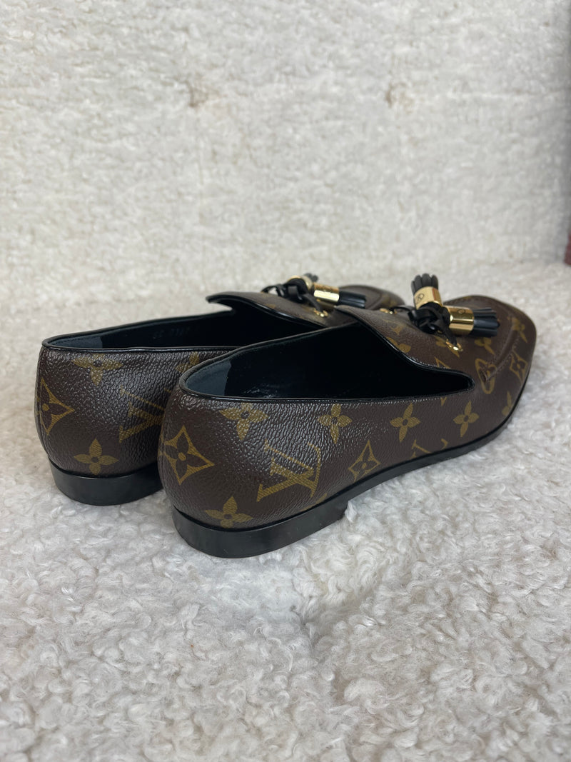 Louis Vuitton Loafers Brown Monogram Sz. 37 EU