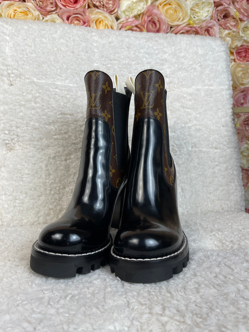 Louis Vuitton Boots Black Brown Sz. 37 EU