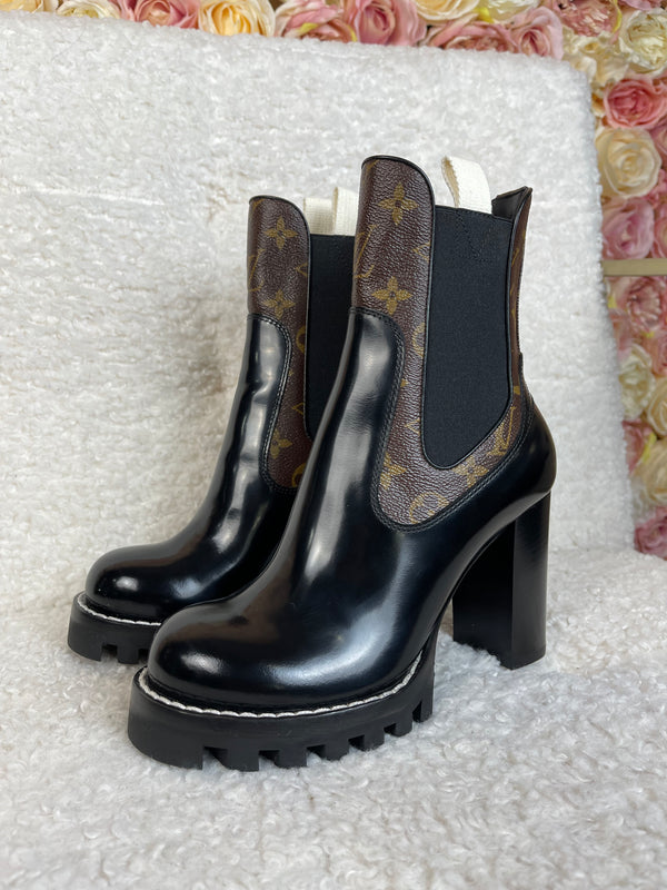 Louis Vuitton Boots Black Brown Sz. 37 EU