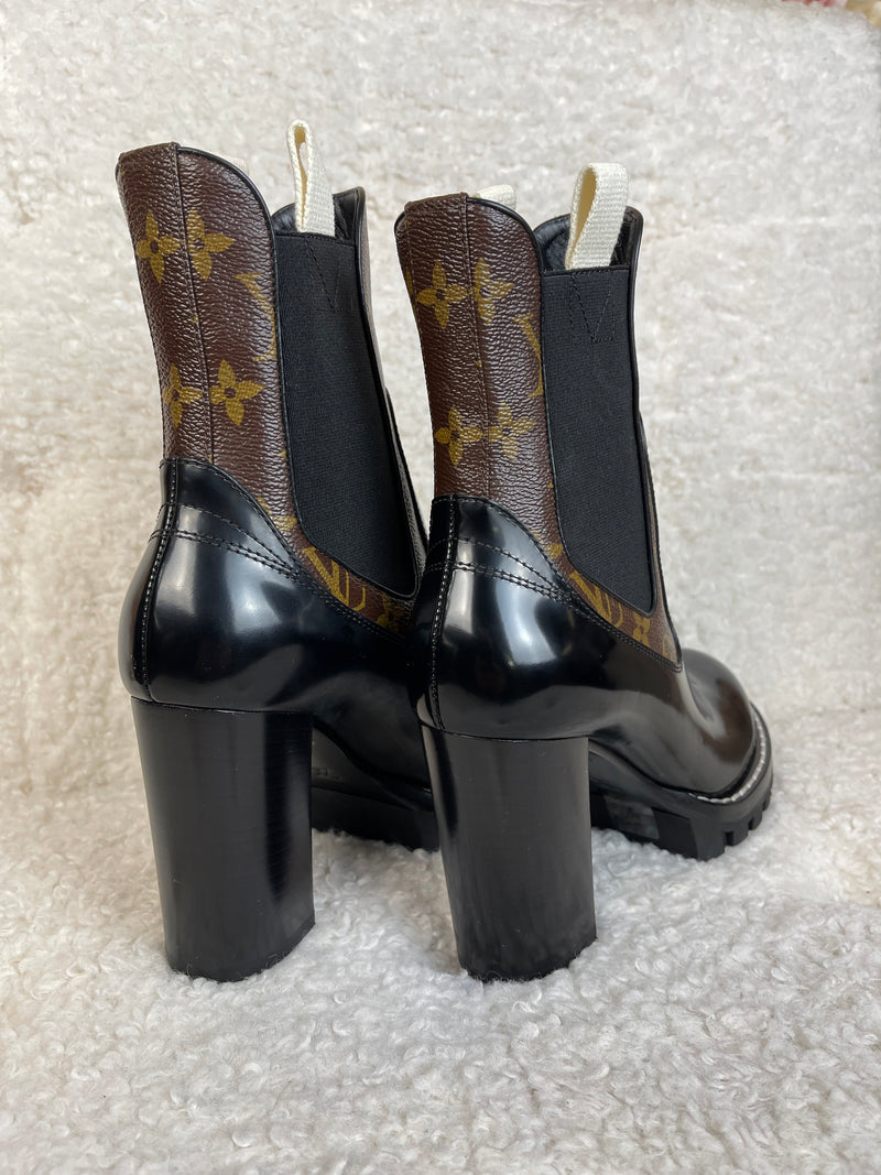Louis Vuitton Boots Black Brown Sz. 37 EU