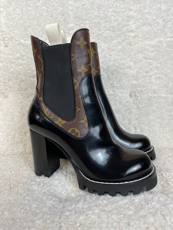 Louis Vuitton Boots Black Brown Sz. 37 EU