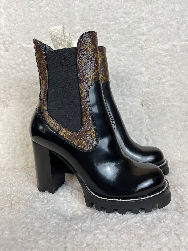 Louis Vuitton Boots Black Brown Sz. 37 EU