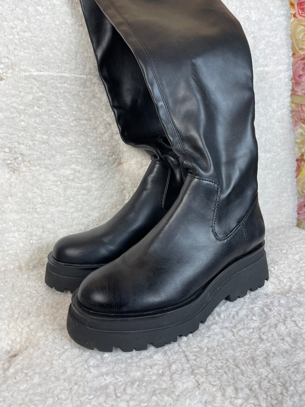 Stradivarius Overknee Boots Black Sz. 37 EU