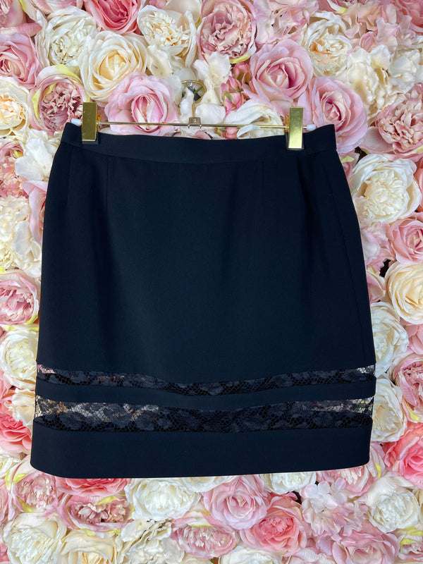 Pallant London Skirt Black with Lace Sz. Estm. 36 DE