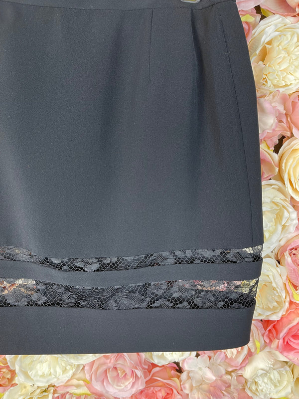 Pallant London Skirt Black with Lace Sz. Estm. 36 DE