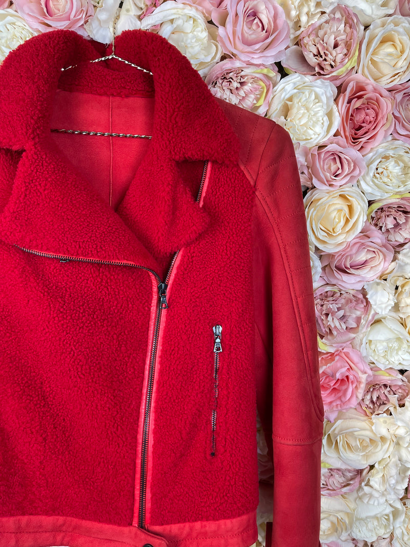 Drome Leather Jacket Red Sz. S