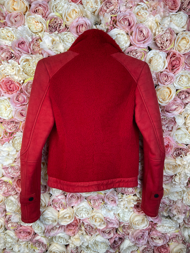 Drome Leather Jacket Red Sz. S