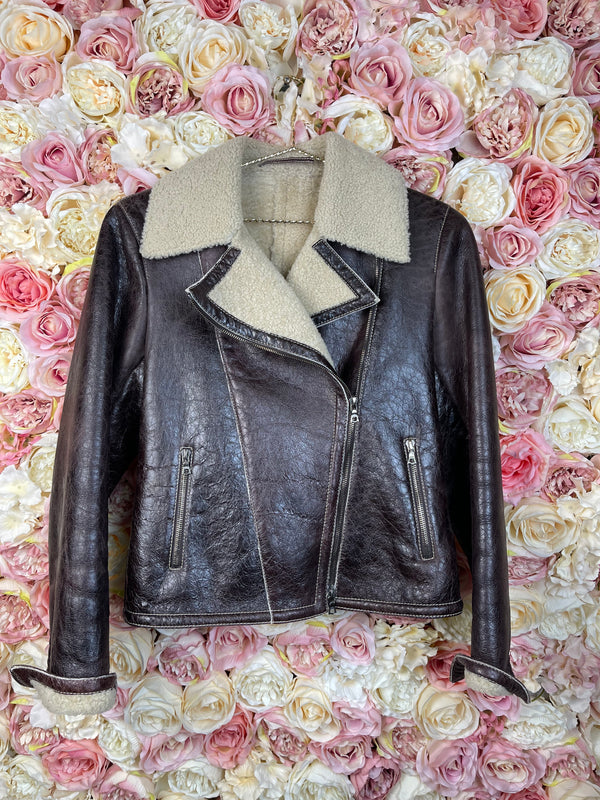 Santacroce Leather Jacket Brown Sz. 36 DE