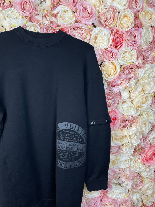 Louis Vuitton Sweatshirt with detachable Sleeves Oversized Black Sz. XS