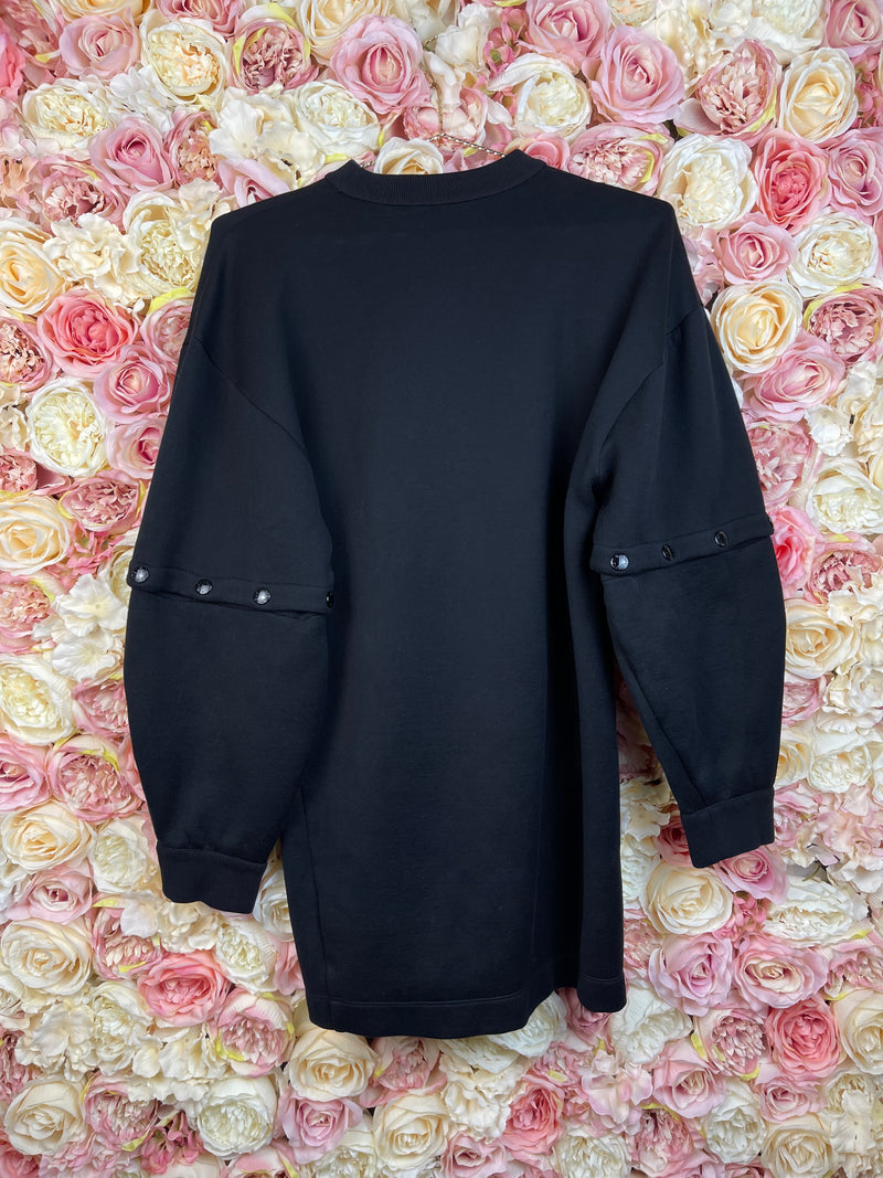 Louis Vuitton Sweatshirt with detachable Sleeves Oversized Black Sz. XS