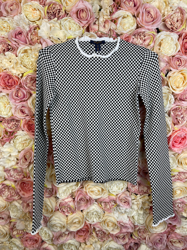 Louis Vuitton Check Top Black White Sz. XS
