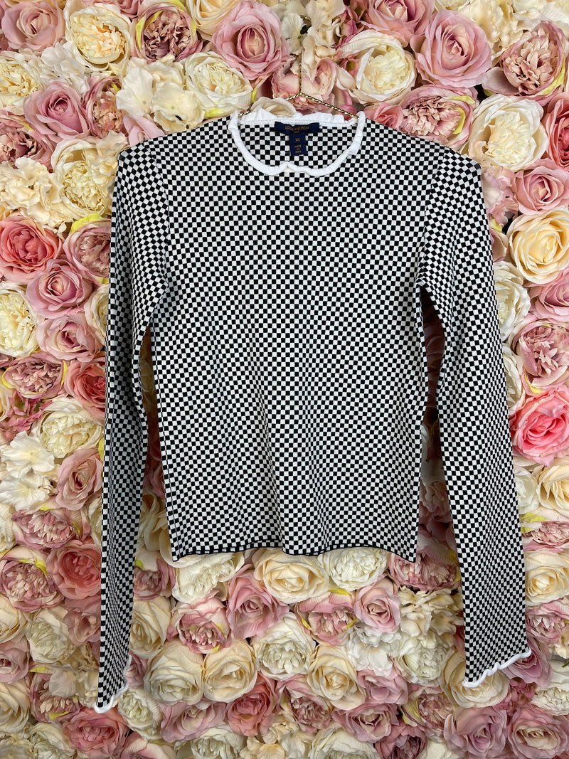 Louis Vuitton Check Top Black White Sz. XS