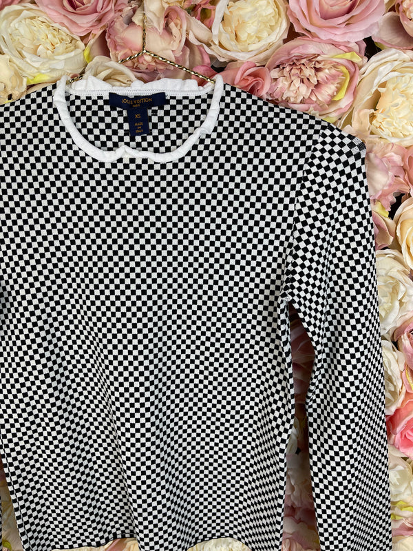Louis Vuitton Check Top Black White Sz. XS