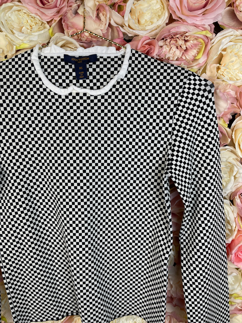 Louis Vuitton Check Top Black White Sz. XS