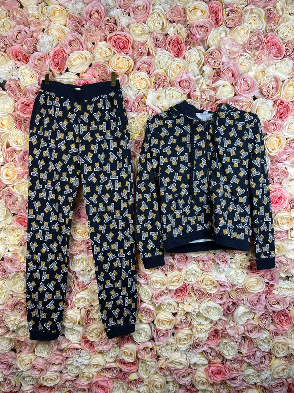 Moschino Sweat-Set Hoodie & Pants Black with Teddy Sz. XS