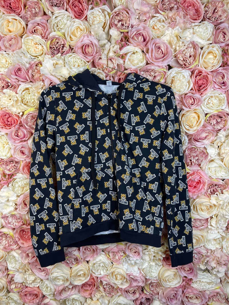 Moschino Sweat-Set Hoodie & Pants Black with Teddy Sz. XS