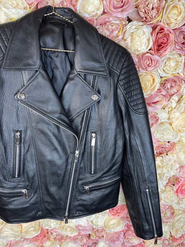 Aigner Leather Jacket Black Sz. 40 DE