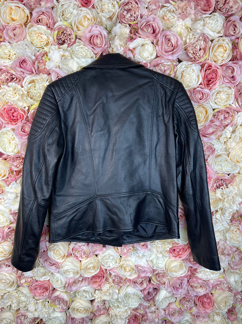 Aigner Leather Jacket Black Sz. 40 DE