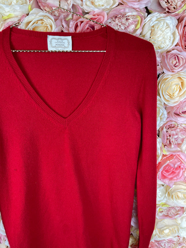 Agnona Cashmere Sweater Red Sz. 36 DE