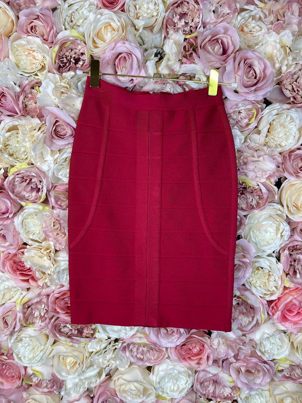 Hervé Léger Skirt Red Sz. XS