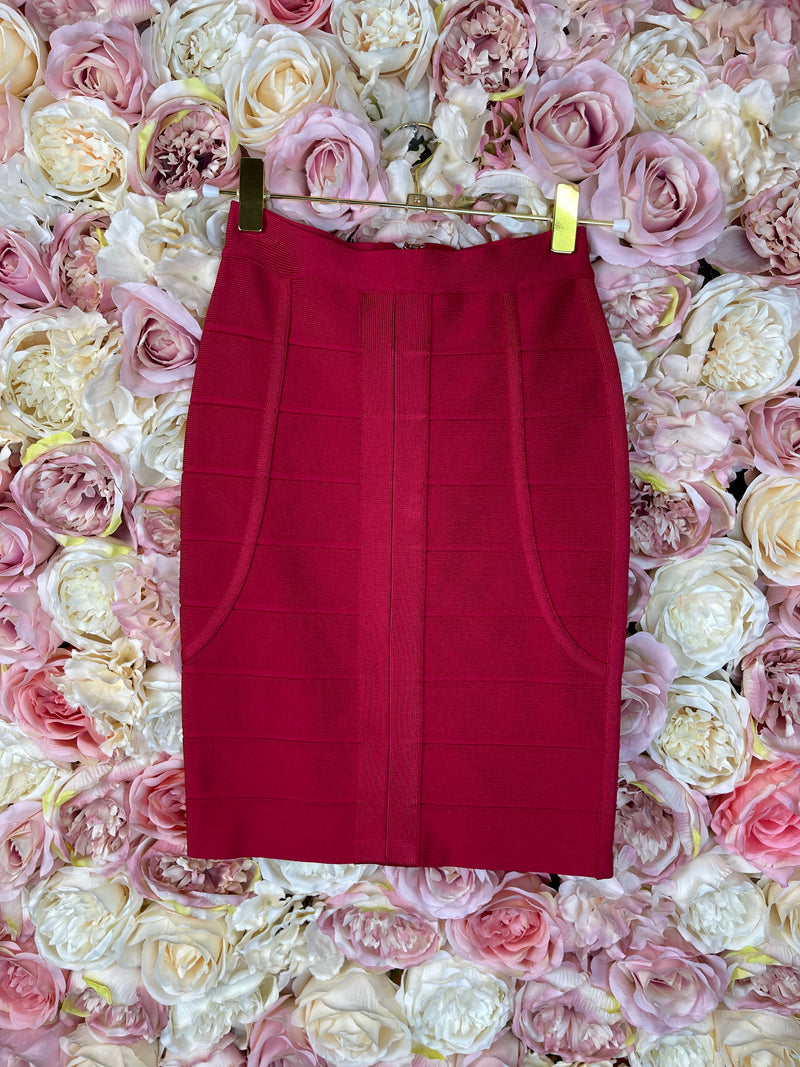 Hervé Léger Skirt Red Sz. XS