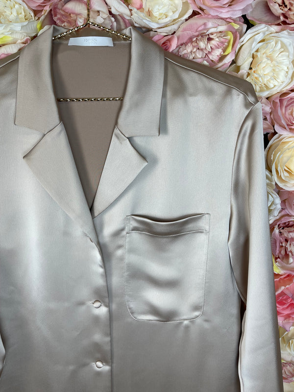 Hugo Boss Classic Set Blouse & Pants Beige Sz. 34 DE