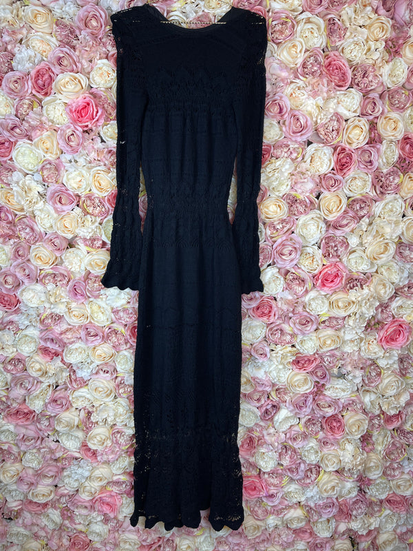 Maje Knit Dress Long Black Sz. 34 DE