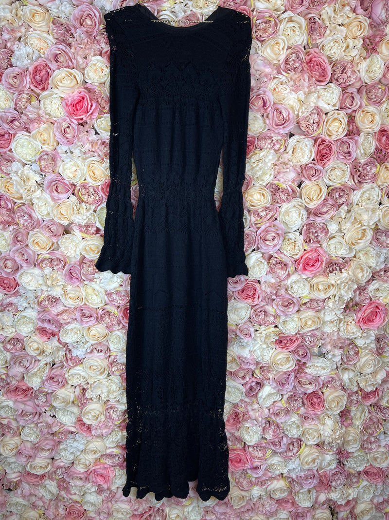 Maje Knit Dress Long Black Sz. 34 DE