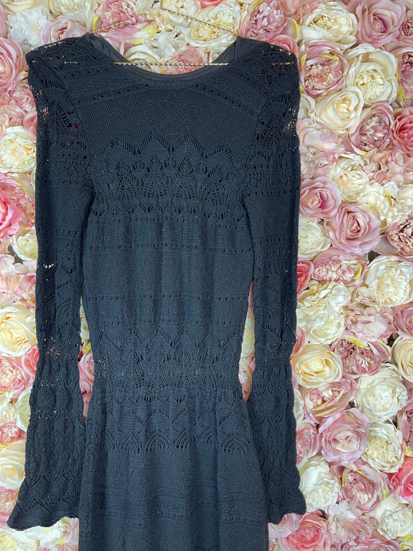Maje Knit Dress Long Black Sz. 34 DE