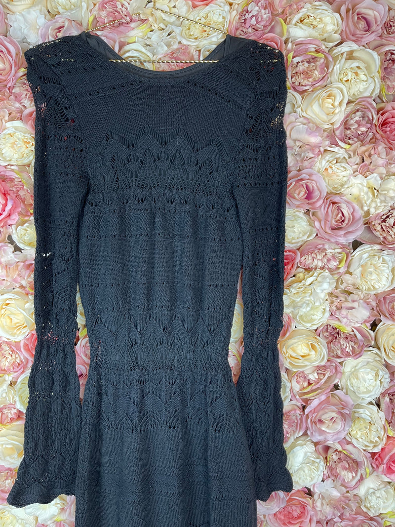 Maje Knit Dress Long Black Sz. 34 DE