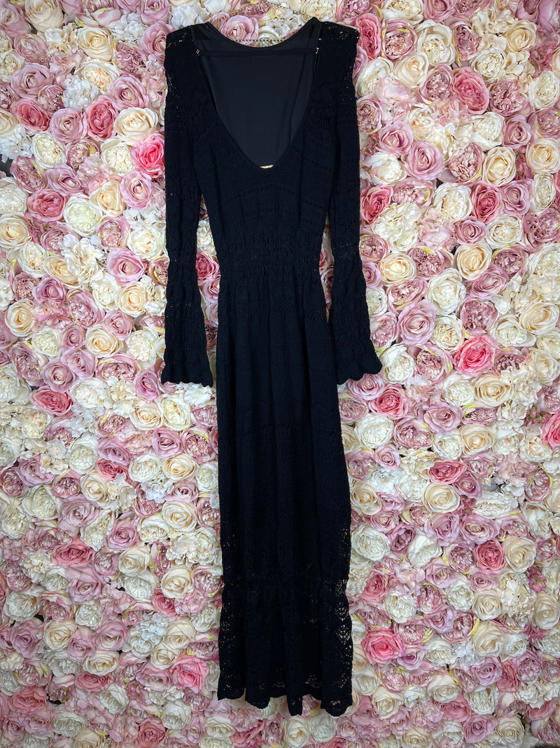 Maje Knit Dress Long Black Sz. 34 DE