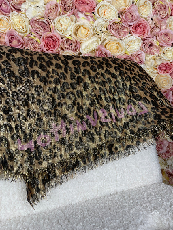 Louis Vuitton Scarf Leo Print Gold