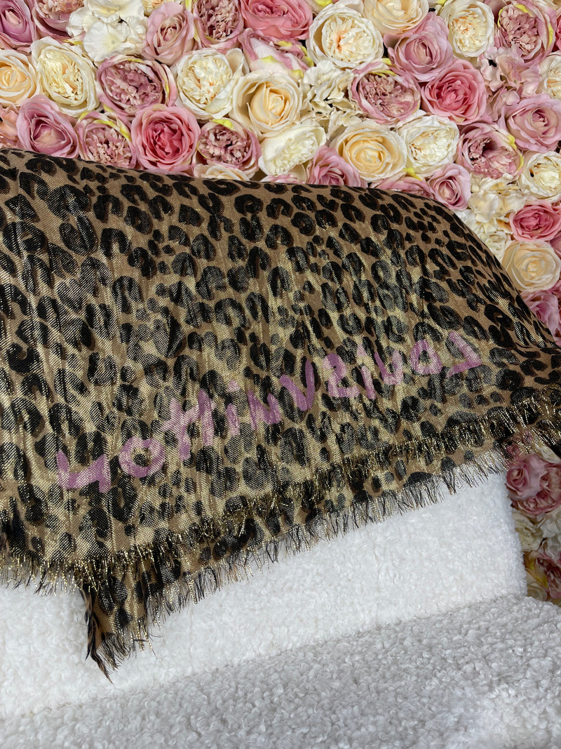 Louis Vuitton Scarf Leo Print Gold