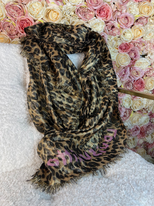 Louis Vuitton Scarf Leo Print Gold
