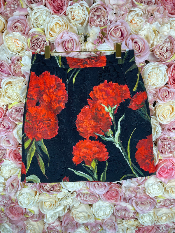 Dolce & Gabbana Floral Skirt Red Multi Sz. 36 DE