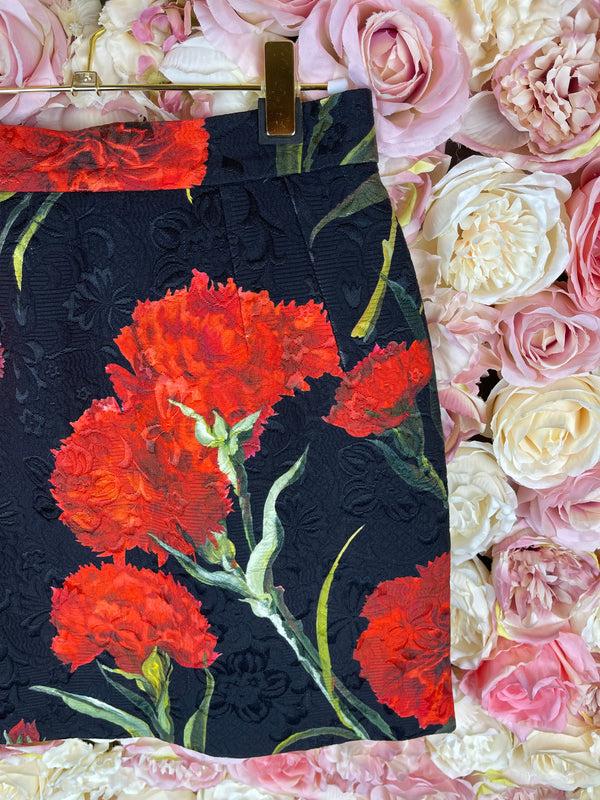 Dolce & Gabbana Floral Skirt Red Multi Sz. 36 DE