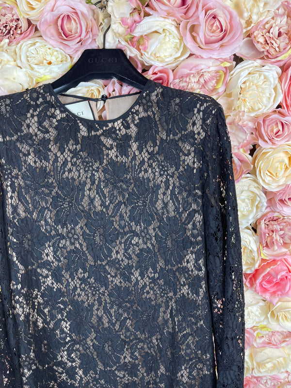 Gucci Lace Dress Black Sz. 36 DE