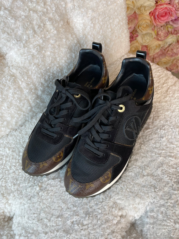 Louis Vuitton Sneakers Black Brown Monogram Sz. 38 EU