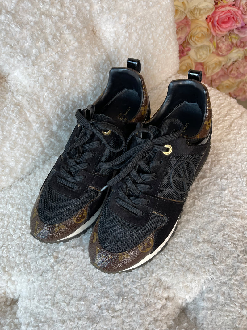 Louis Vuitton Sneakers Black Brown Monogram Sz. 38 EU