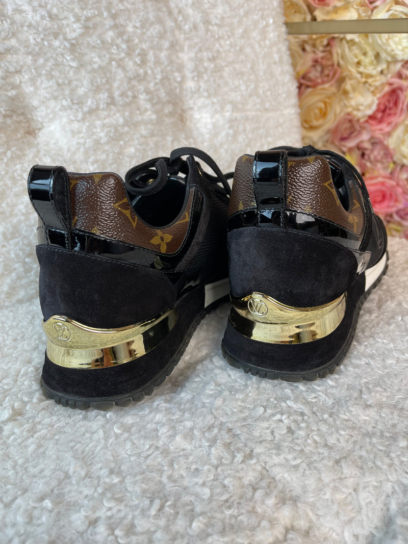 Louis Vuitton Sneakers Black Brown Monogram Sz. 38 EU