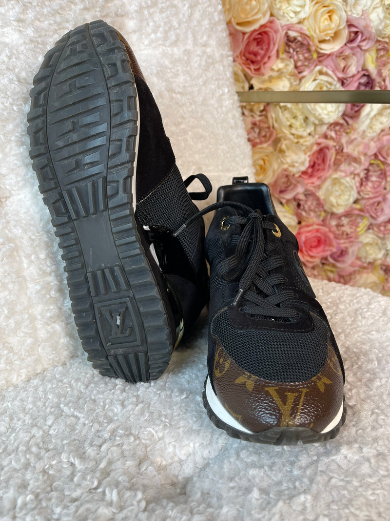 Louis Vuitton Sneakers Black Brown Monogram Sz. 38 EU
